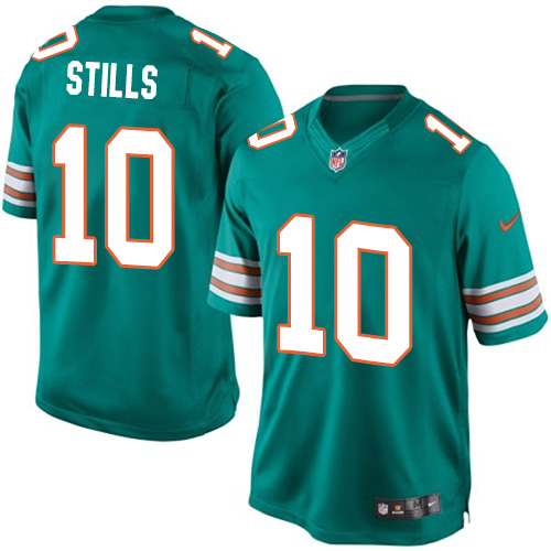 Men's Limited Kenny Stills Nike Jersey Aqua Green Alternate - #10 NFL Miami Dolphins